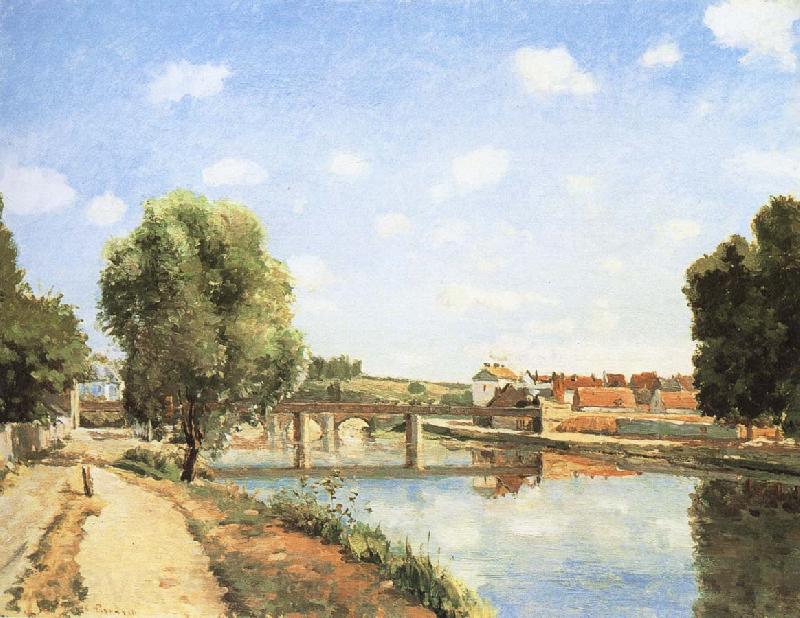 Camille Pissarro Pang map of the railway bridge Schwarz France oil painting art